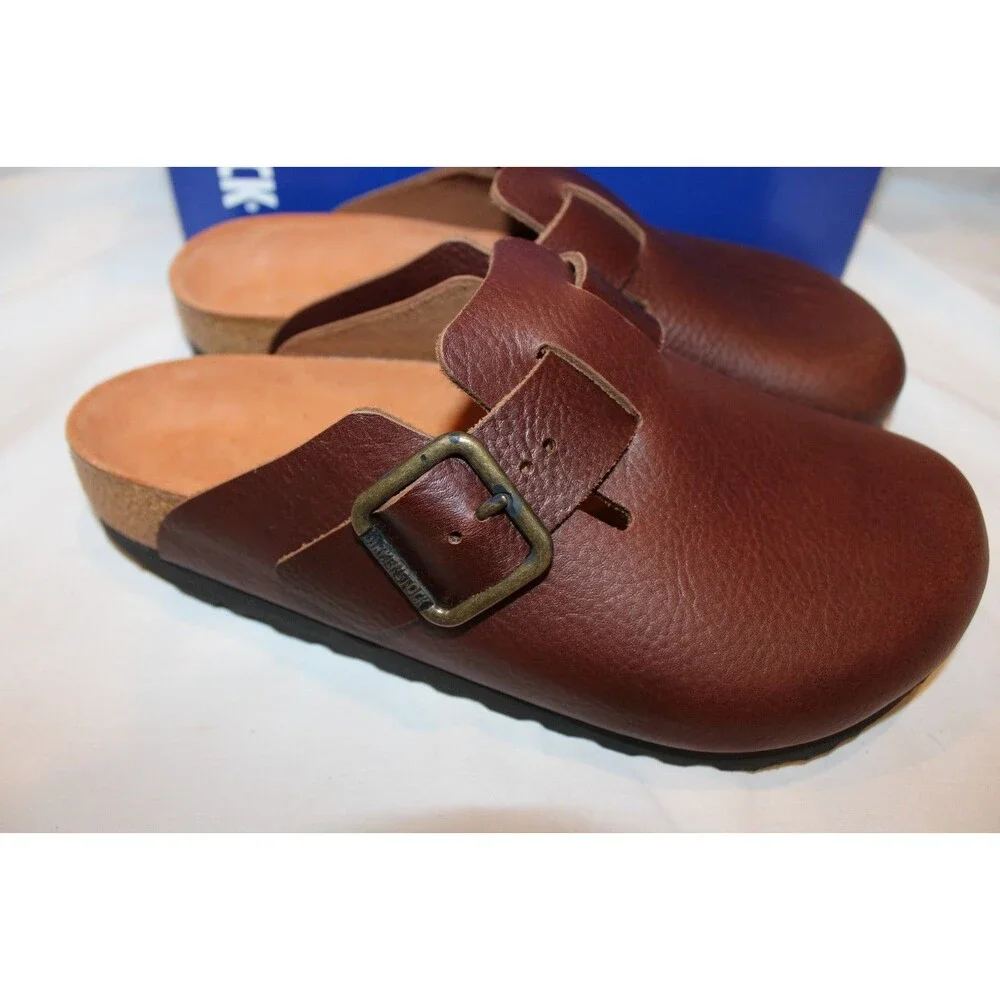 Birkenstock Boston Wire Buckle Men's Leather Sandals Wood Roast EU 42 REG $175